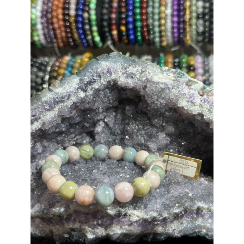 Gelang natural crystal gemstone morganite beryl