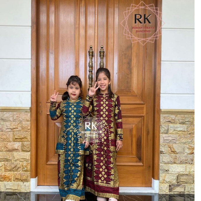 SETELAN TUNIK ANAK MALIKA SONGKET /KURUNG BATIK JUPRI BATIK COUPLE RUMAH KEBAYA BANDUNG RUMAH SONGKE
