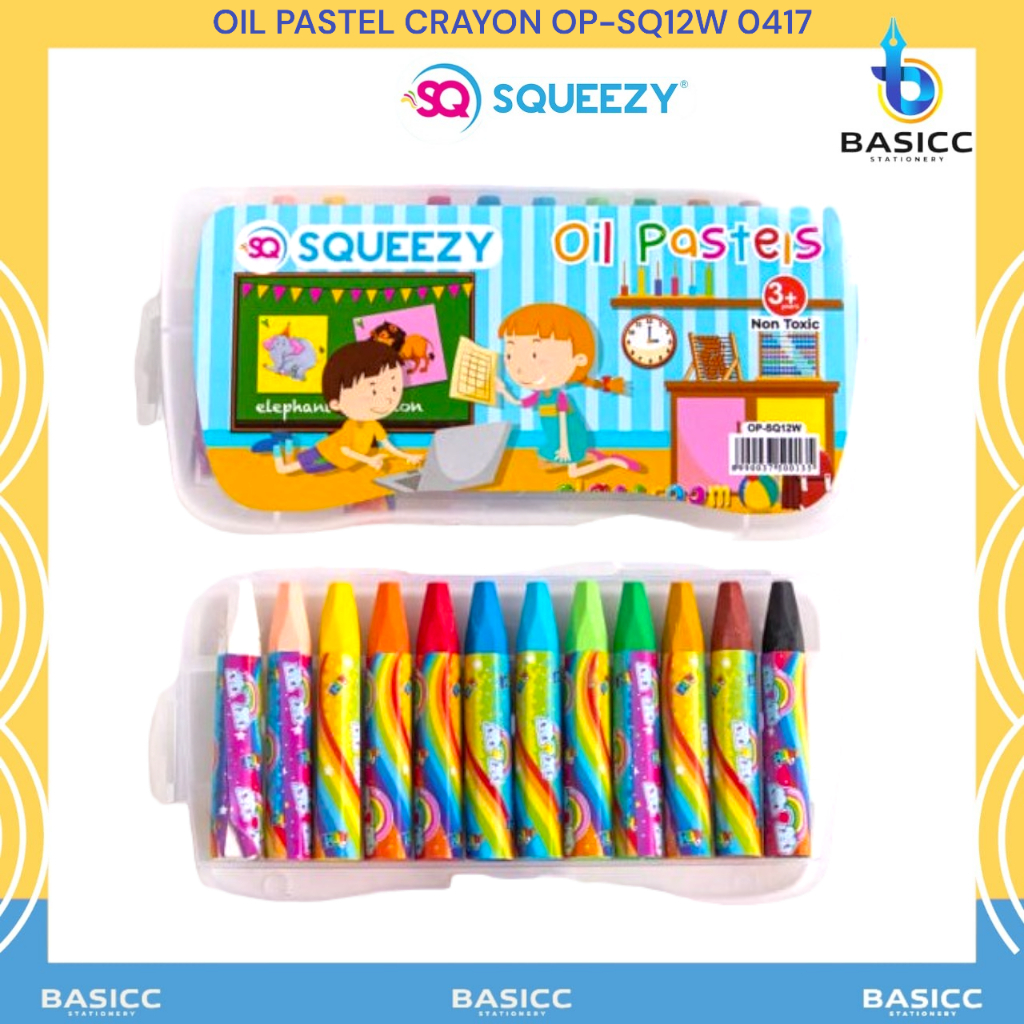 

Squeezy Crayon Oil Pastel OP SQ-12W 0417 | @1Set=12Warna