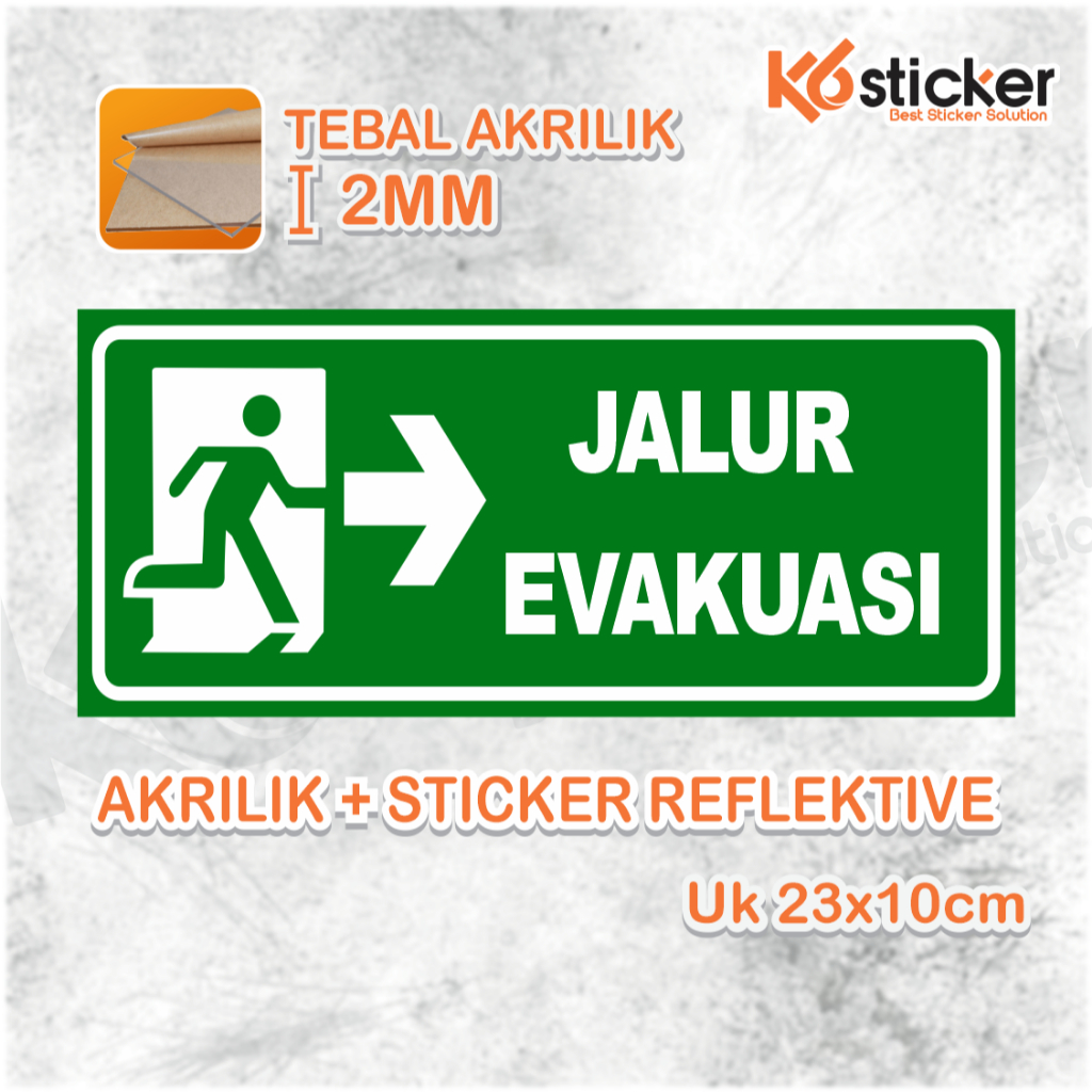 

Sign-Rambu akrilik Jalur Evakuasi Ke Kanan