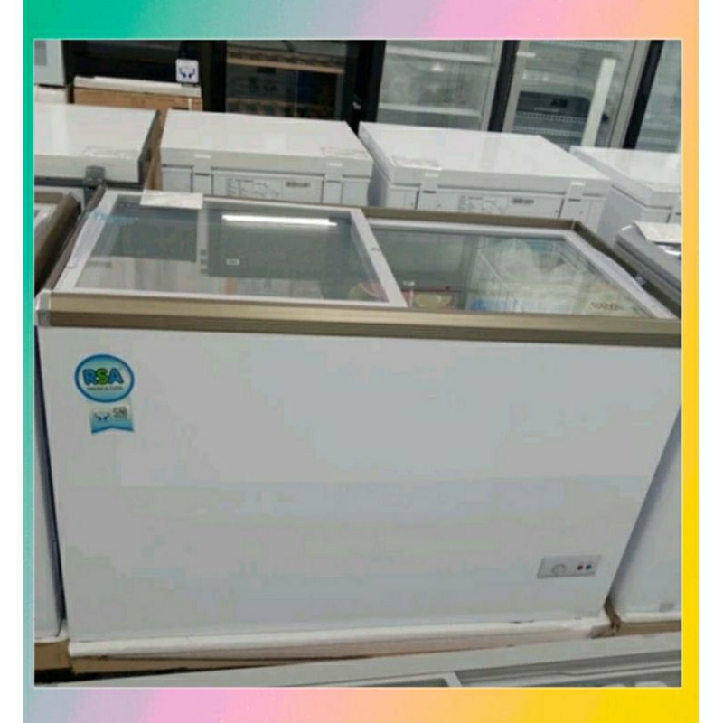 BOX FREEZER RSA XS-320 PINTU SLIDING KACA 300 LITER/RSA CHEST FREEZER XS-320 PINTU SLIDING KACA 300 