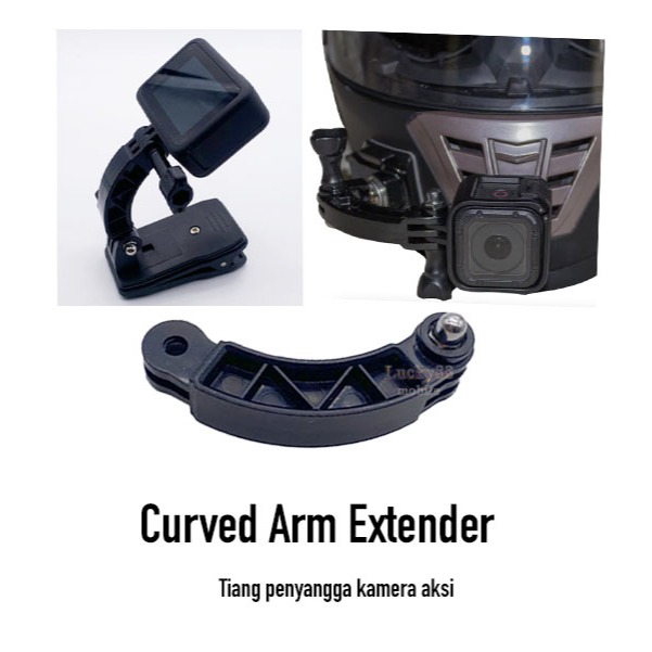 Curved Arm Extender Batang Ekstensi Lentur 7.5cm Batang Tikungan  Pendek Tiang Camera Aksi Gopro Bra