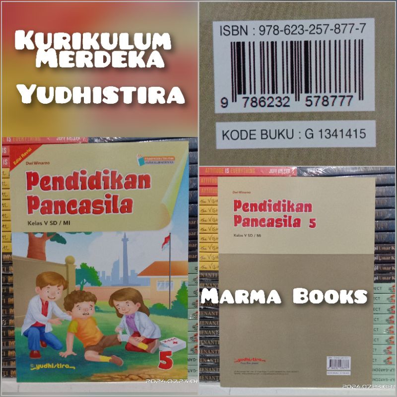 Buku Pendidikan Pancasila Kelas 5 SD Kurikulum Merdeka Yudhistira / Splash Pendidikan Pancasila / PP
