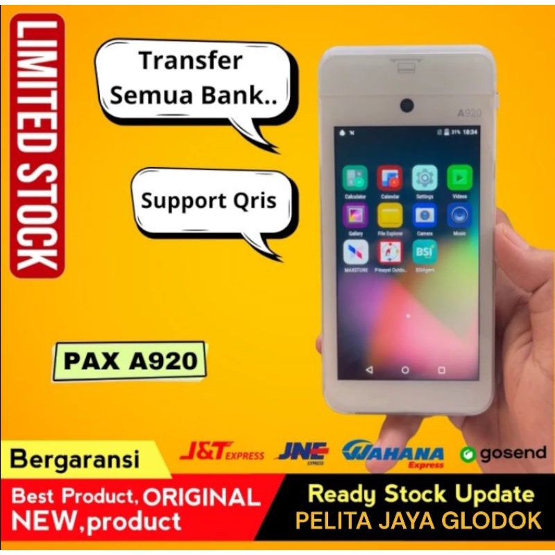 EDC PAX A920 ANDROID SPBU/BSI AGENT/FASTPAY/RAWBT/SEABANK