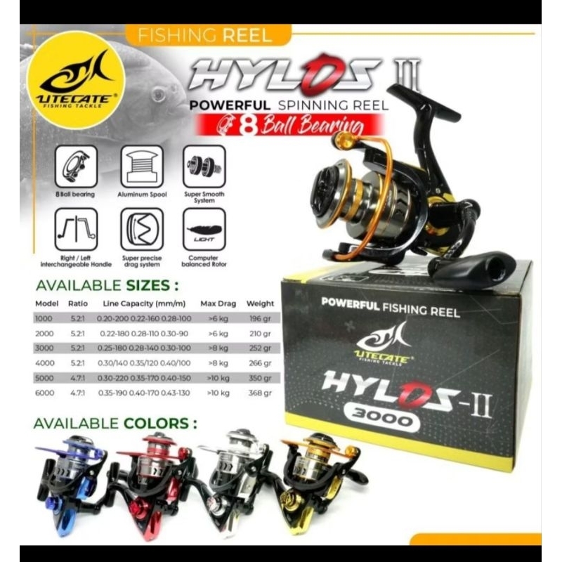 REEL UTECATE HYLOS II 2000 / REEL UTECATE 8 BALL BEARING
