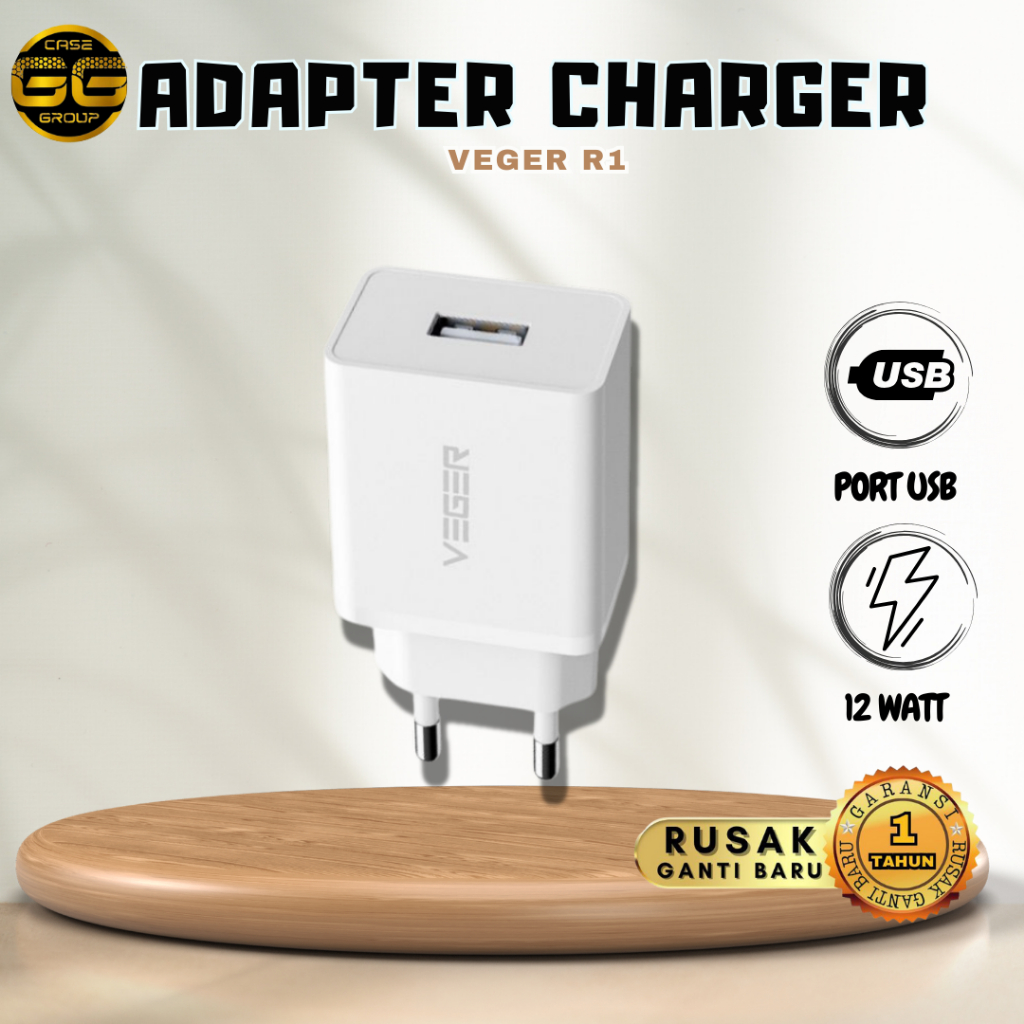 ADAPTER VEGER R1/ADAPTER VEGER/BATOK CHARGER/KEPALA CHARGER USB