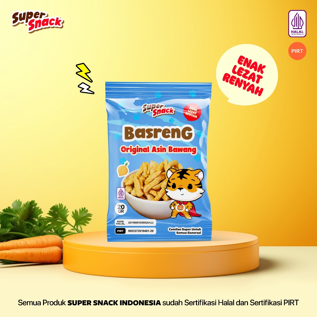 

SUPER SNACK Basreng Rasa Original Asin Bawang 20gr Cemilan