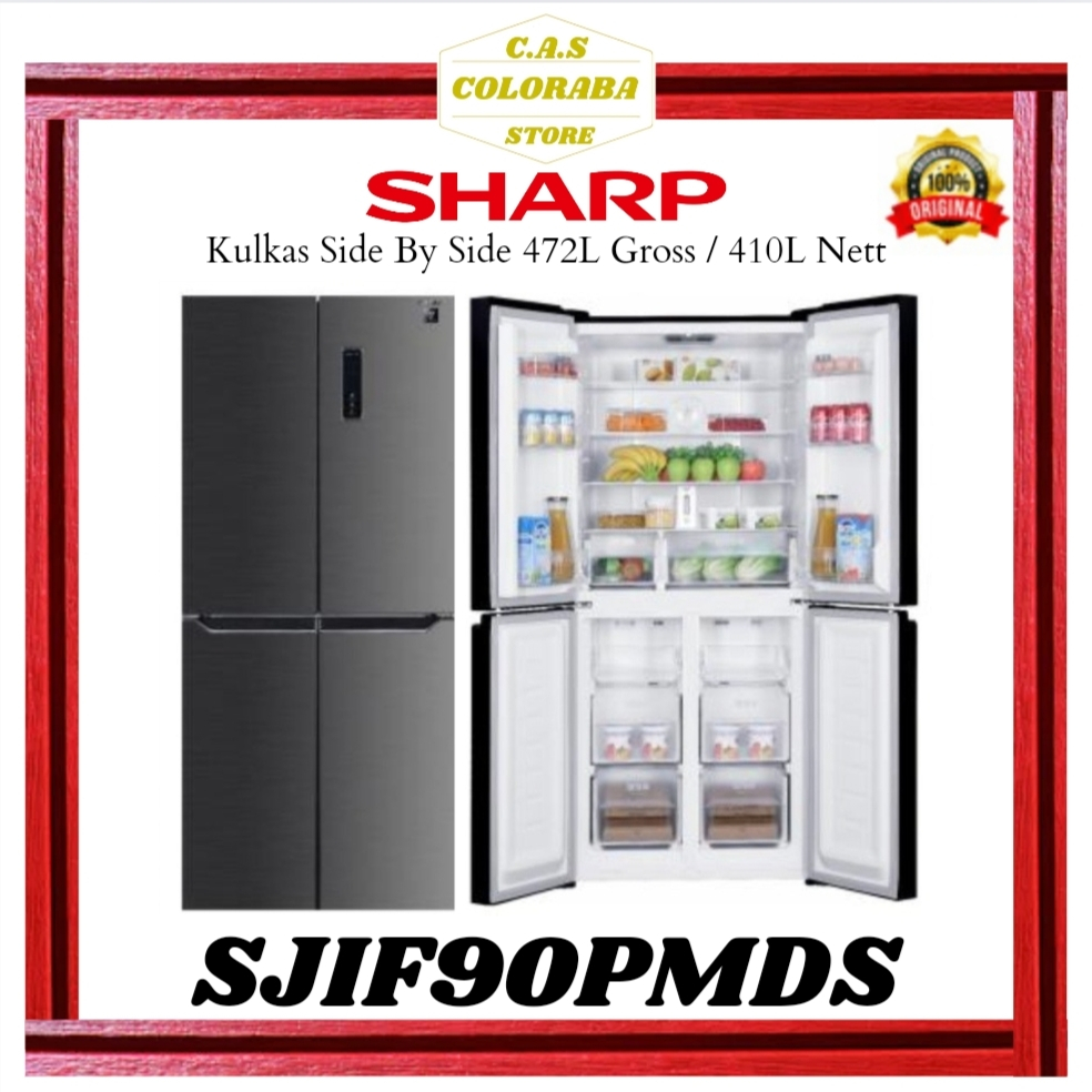 KULKAS SHARP SJIF90PMDS KULKAS SIDE BY SIDE 410L SJIF90PM SJIG90 SJ-IF90PM-DS SJ-IF90 SJ-IF90PM