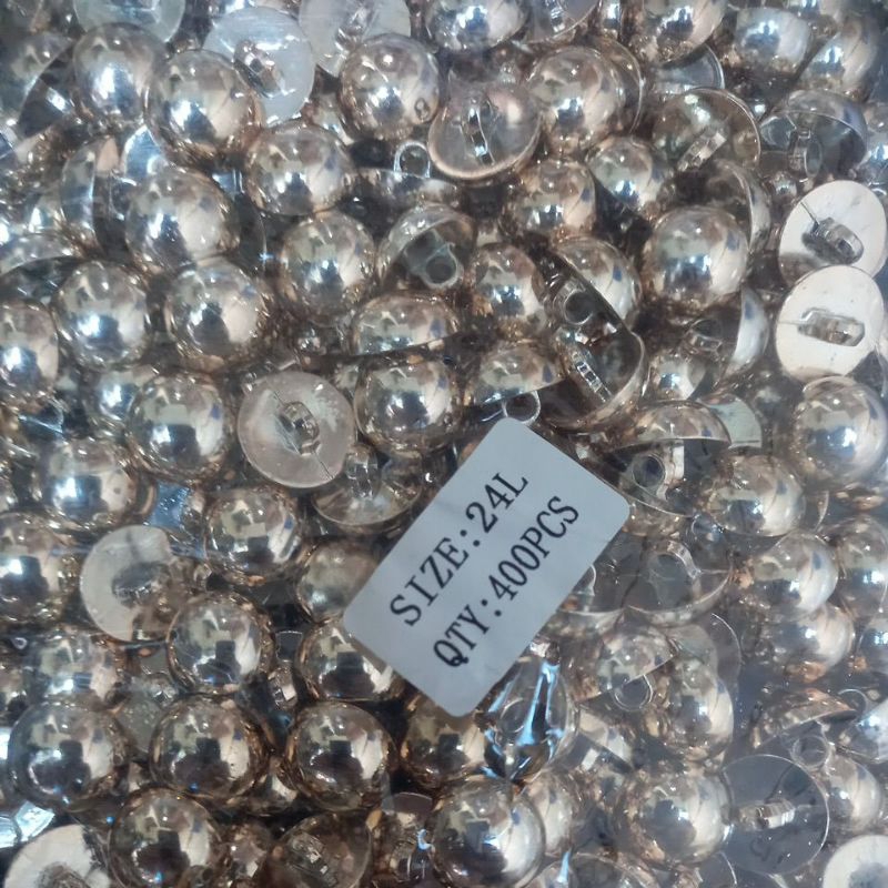 kancing jamur polos timbul 15mili.clr Gold dan silver