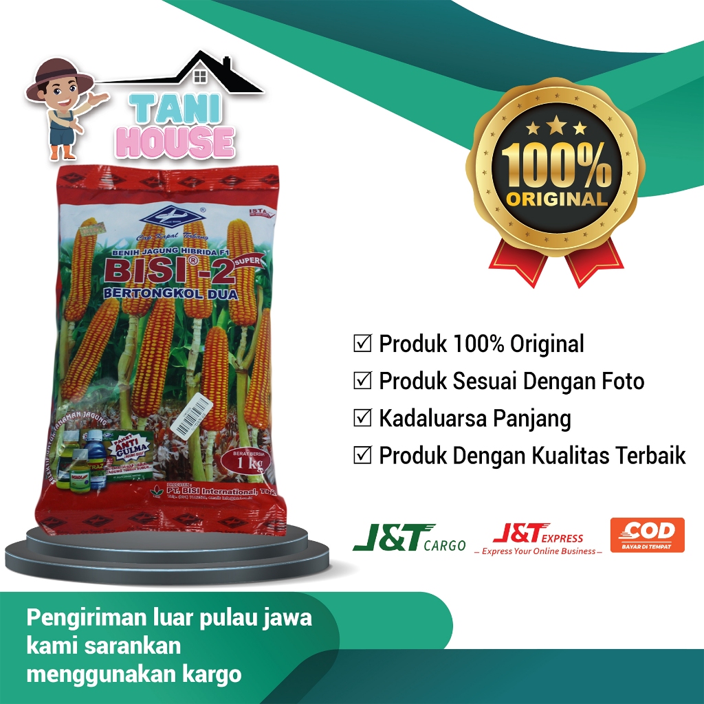 Benih Bibit Jagung BISI 2 1kg 1 kg Hibrida Unggul Cap Kapal Terbang
