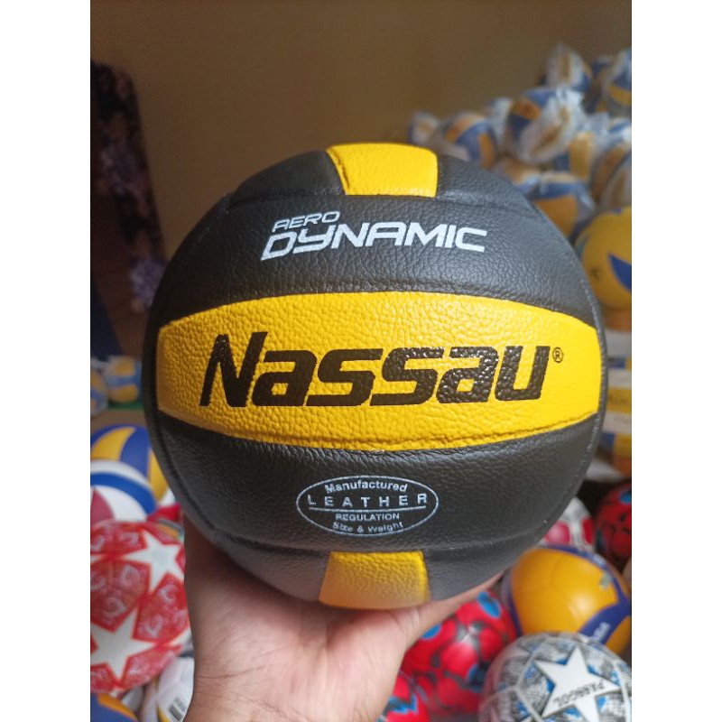 Bola Voly Nassau Aero Dynamic Lokal Press Premium Free Pentilasi Ball Outdoor Voli - Model Ukuran 5 
