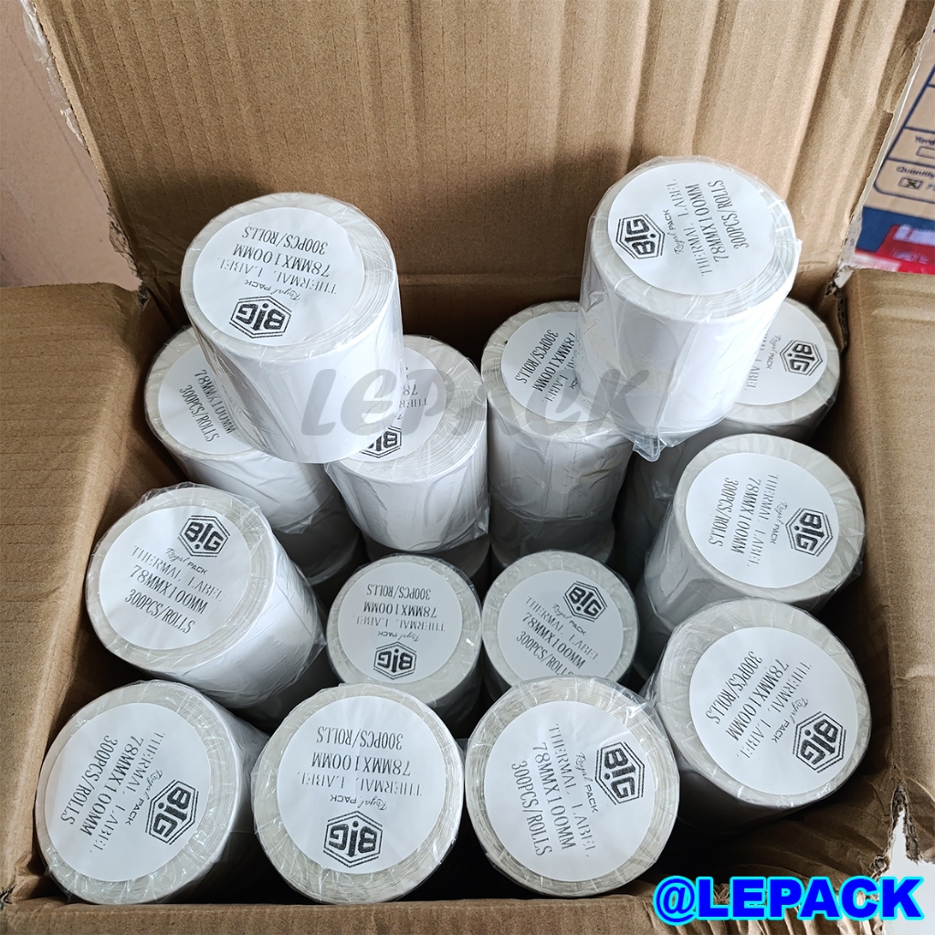 

(DUS isi 36) Stiker Label Thermal 78x100 78x100mm 300pcs WATERPROOF Stiker Label Resi OLSHOP