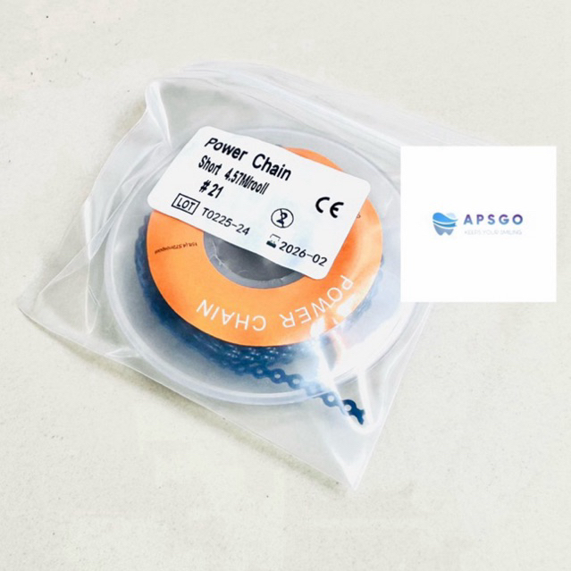 1Roll Karet Behel Power Chain Biru dongker