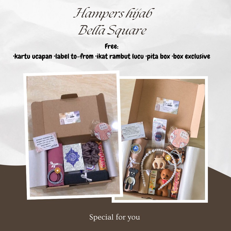 

HAMPERS HIJAB BELLA SQUARE GIFT BOX KADO ULANG TAHUN PERNIKAHAN ANNIVERSARRY WISUDA