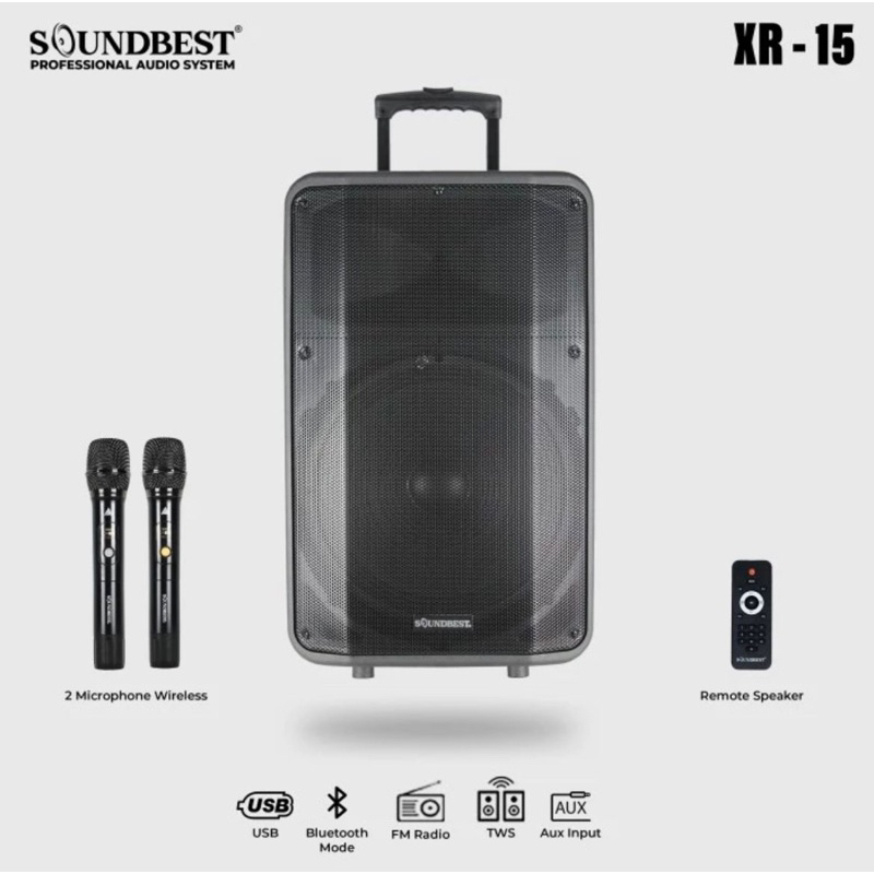 speaker portable soundbest xr15 original speaker 15 inch soundbest xr 15 bluetooth