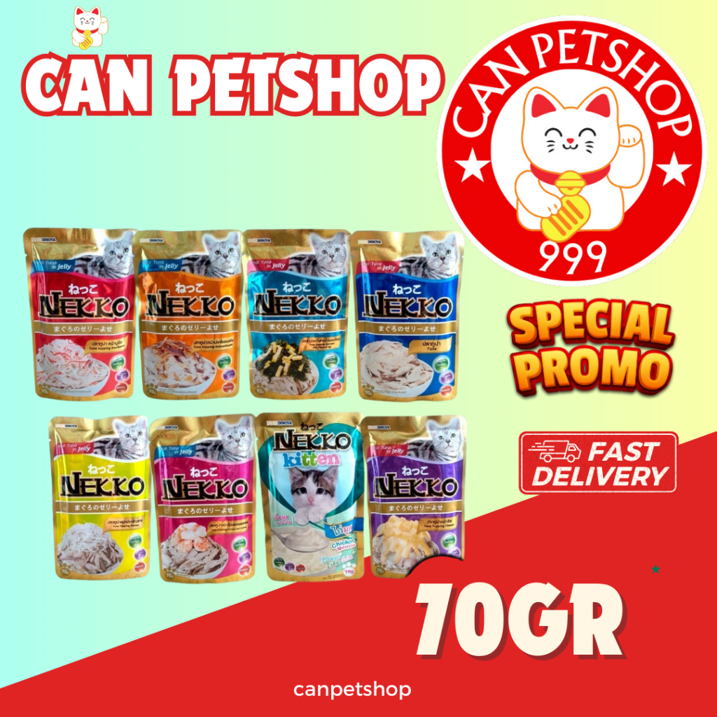 NEKKO POUCH cat food 70GR makanan basah kucing NEKKO