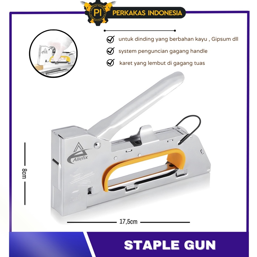 

Staple Gun Allefix Staples Tembak Guntacker Steples Stapler Hekter Tacker Alat Perekat Stepler Handtacker Kayu Jok Motor Mobil Spanduk Banner Kertas KODE L7M9