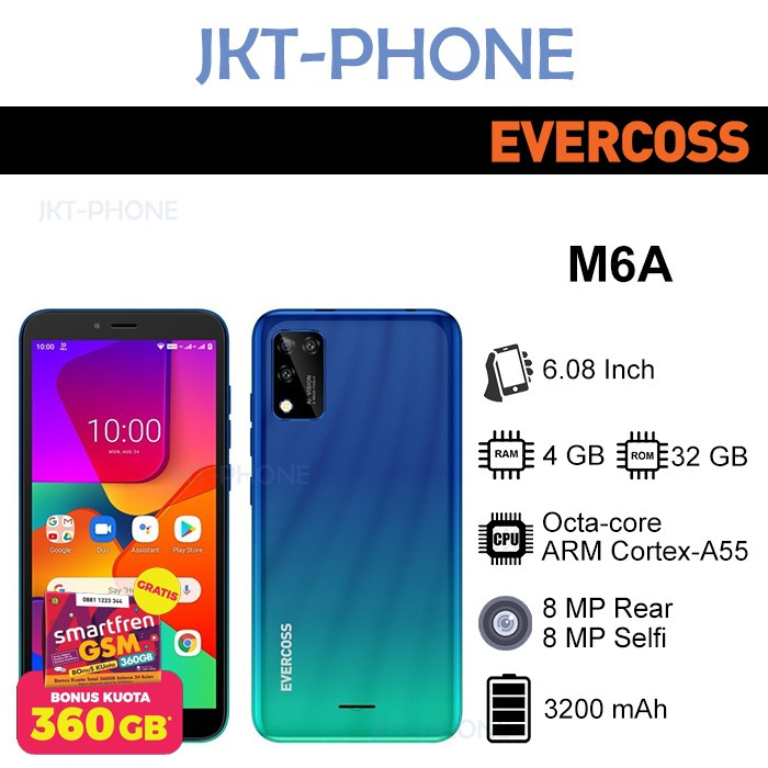 Evercoss M6A 4/32 Ram 4gb Internal 32gb Garansi Resmi