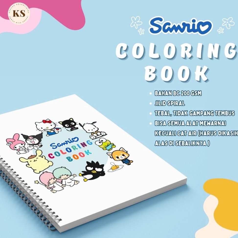 

SANRIO Cute Cozy Coloring Page Coloring Book Aesthetic For Child and Adult 2gsm KODE K3X7