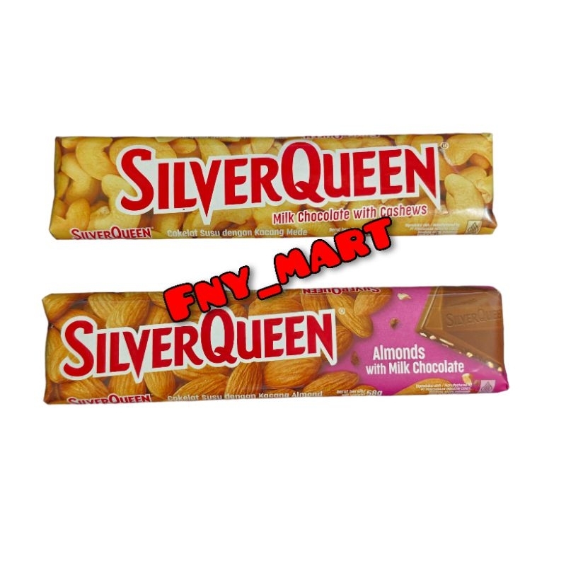 

SilverQueen Cashews 62gr / Silver Queen Almonds 55gr / Cokelat SilverQueen