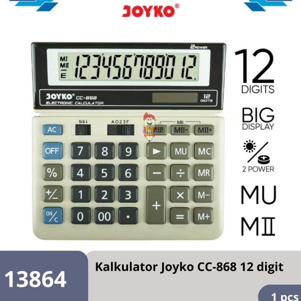 

Calculator Kalkulator Joyko CC868 12 Digits KODE J4P9