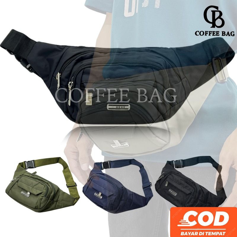 [CB] Tas Pinggang HeheBag Tas Slempang Pria Bahan Nylon-81123