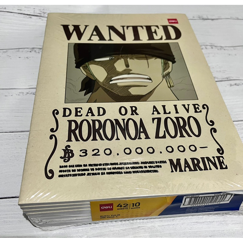 

BUKU TULIS DELI BOXY ONE PIECE WANTED/10BUKU/42 LEMBAR