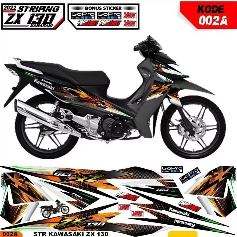 Bisa COD Lis zx 130 striping sticker Kawasaki ZX130 kode 02C