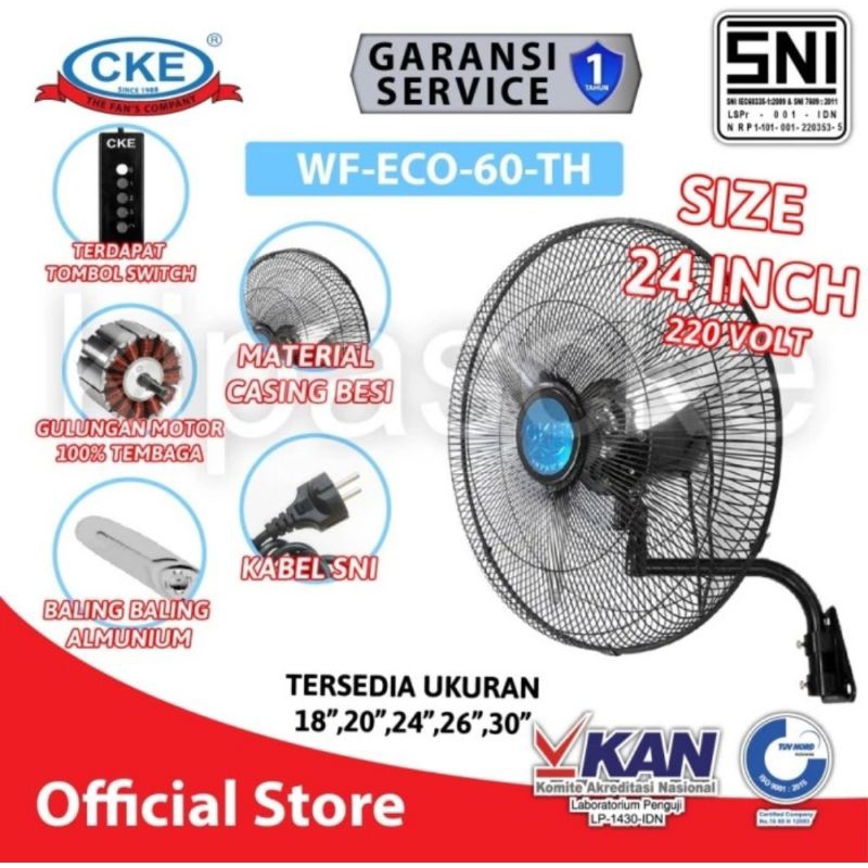 CKE Wall Fan WF-ECO-60-TH 24 Inch Kipas Angin Dinding Tembok Rumah