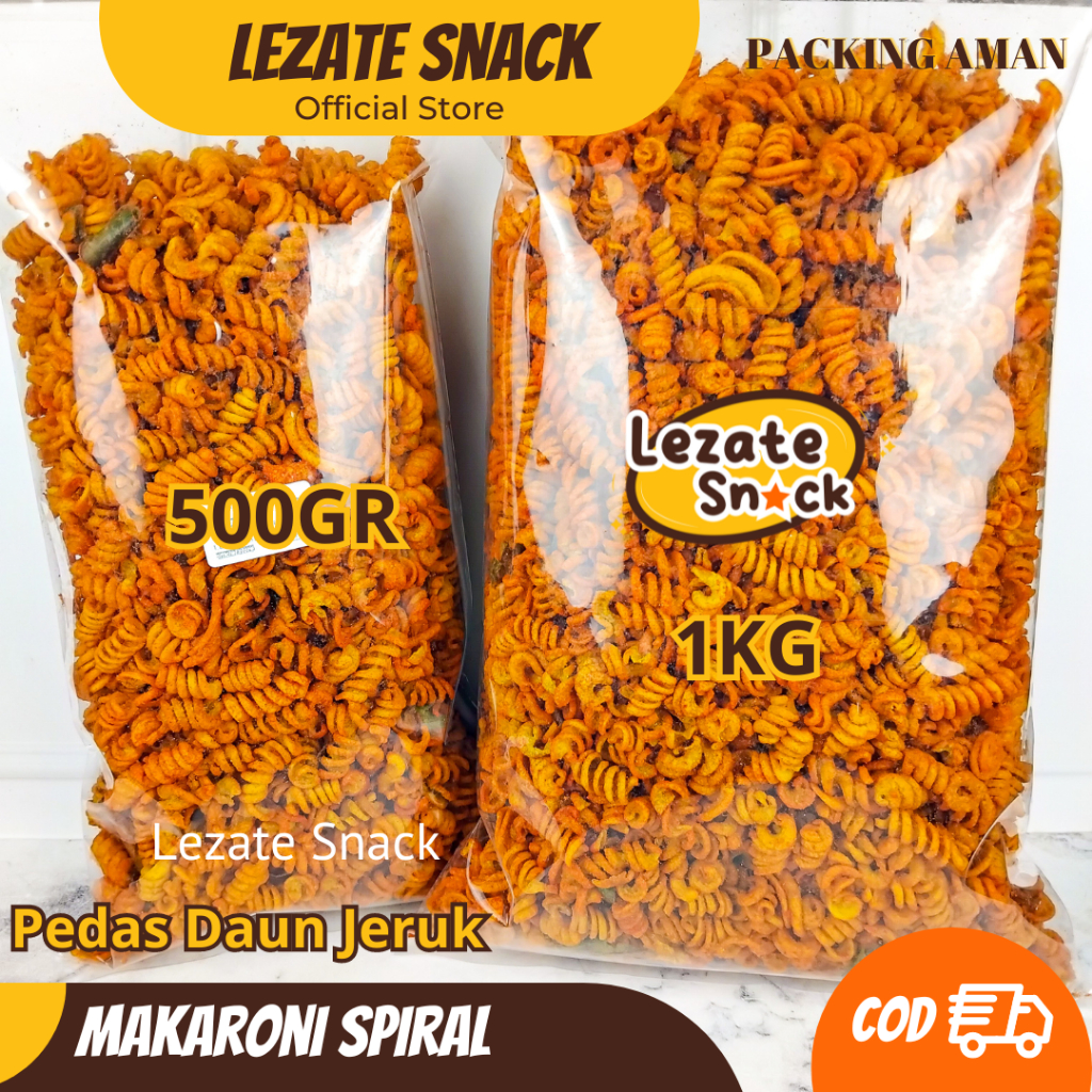 

Makaroni Bantet Spiral 1 KG Pedas Daun Jeruk Kiloan Murah Enak / Makaroni Spiral Makaroni Ulir Food Noodles WAP SNACK