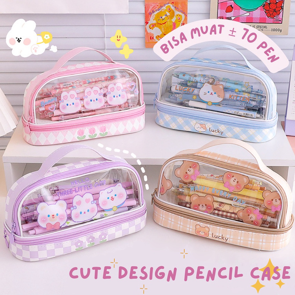 

KODE O56E Mismi Abigail Pencil Case Kotak Pensil Sekolah Kapasitas Besar Dual Slot Trendy Stylish PC5A