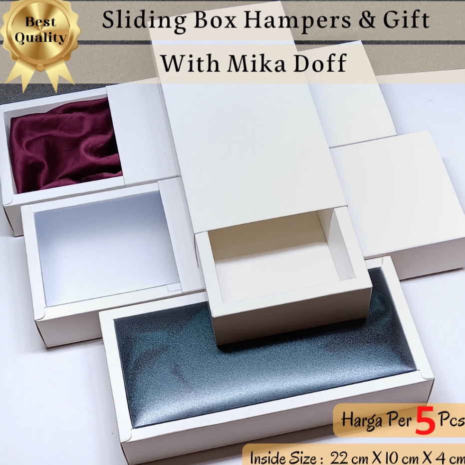 

Limit BOX SLIDING POLOS MIKA 5 Pcs SLIDING BOX KEMASAN GIFT HAMPERS HIJAB PACKAGING