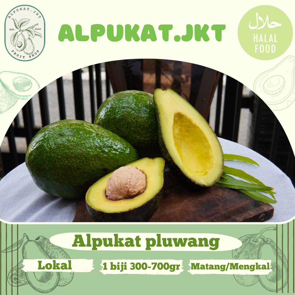 

Buah Alpukat Pluwang , Grade A Bergaransi,1 Kg - Alpukat.JKT