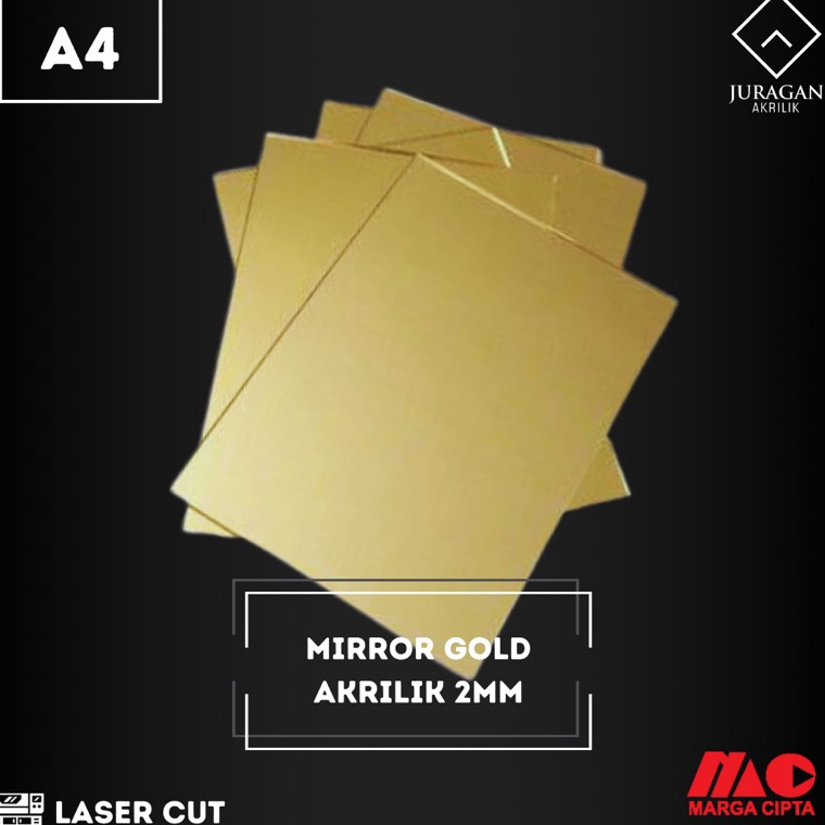 

KODE L65S Akrilik Marga Cipta Mirror Gold A4 2mm