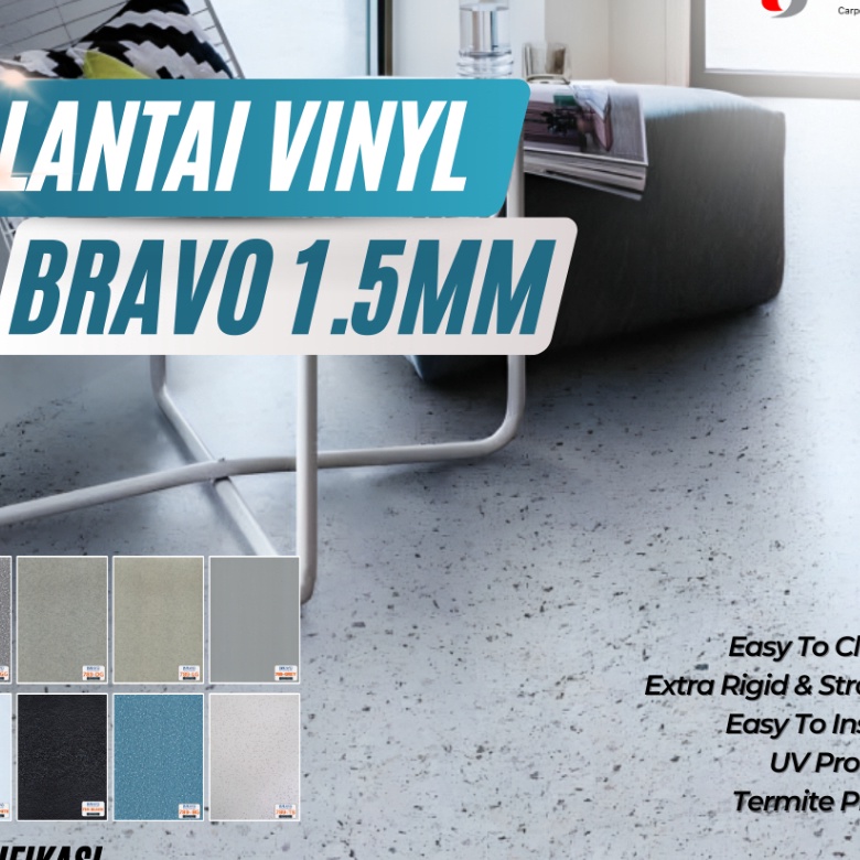 KI3 Kaet Vinyl Roll Bravo Motif Semen  Motif Pasir Tebal 15mm