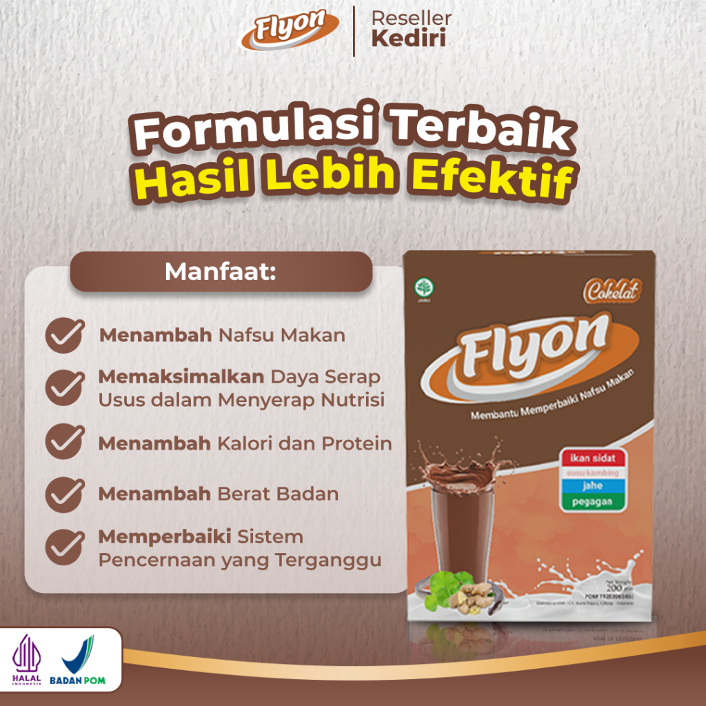 

BPOM Susu Flyon COKLAT Susu Penggemuk Badan & Penambah Nafsu Makan Original Vitamin Penggemuk Badan