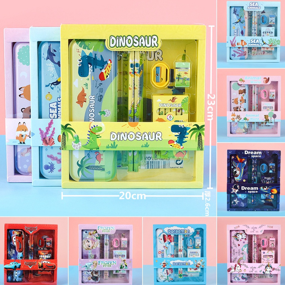 

KODE Y58I Alat Tulis Set paket Komplit 7 in 1 Stationery complete lengkap Kotak Pensil Anak Souvenir Hadiah kado Sekolah karakter kartun lucu animal hewan perlengkapan tulis tempat pensil