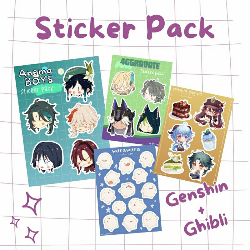 

Genshin Impact + Ghibli Sticker Pack || Fanmerch