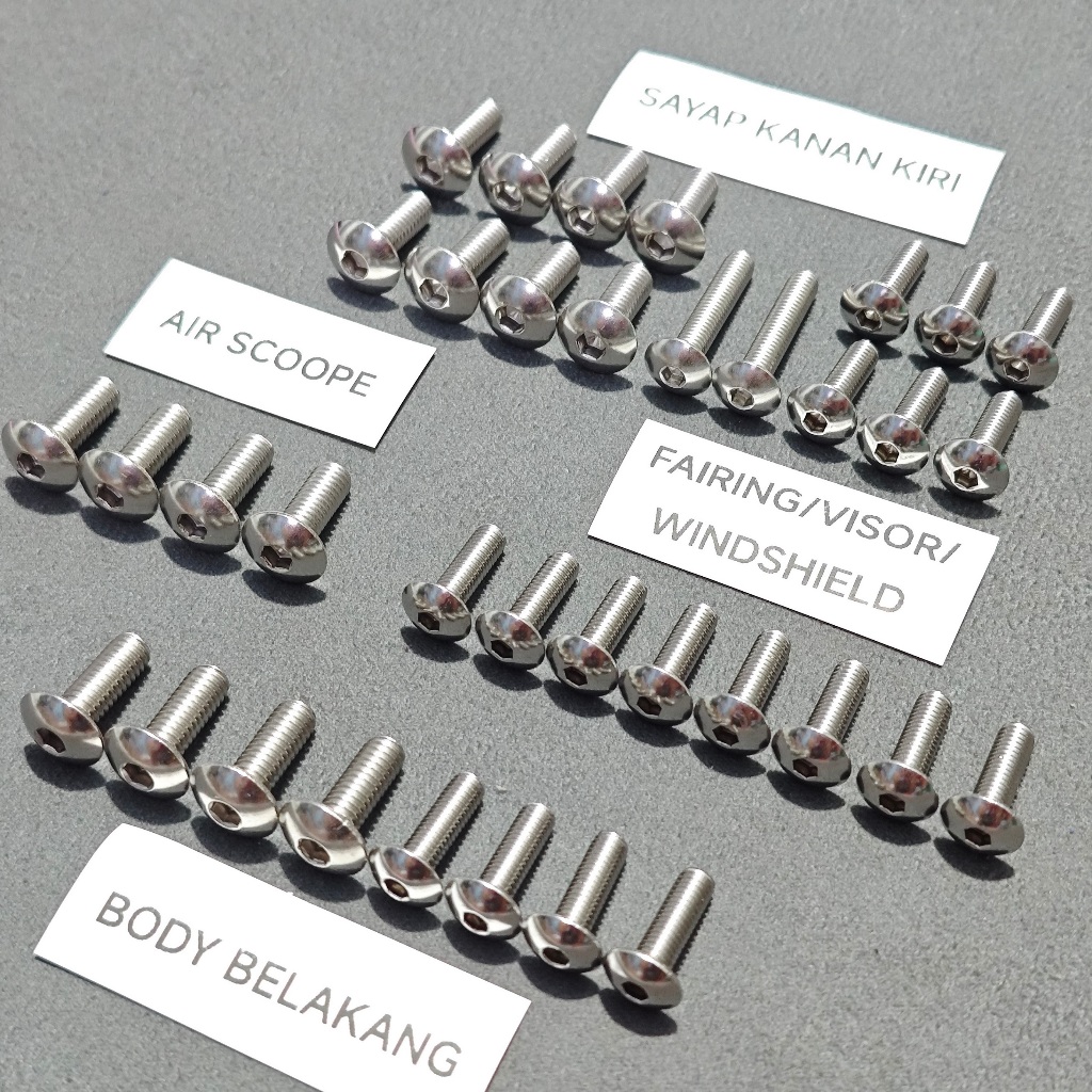 Baut Body Luar Ninja RR Old ZX Kunci L Stainless