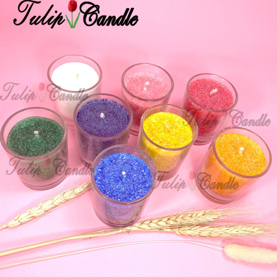 KP8 Tulip Candle Lilin Gelas Kecil Stearin Lilin Putih Lilin Kecil Lilin Lilin Ibadah