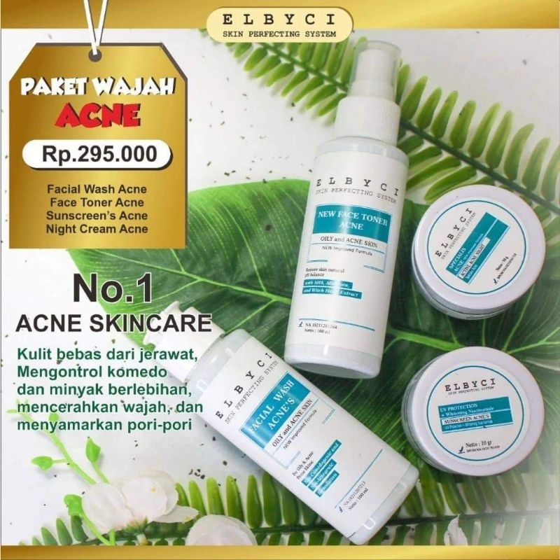ELBYCI PAKET ACNE (SATUAN), dapat menghilangkan jerawat mencerahkan produk untuk jerawat bisa mencer