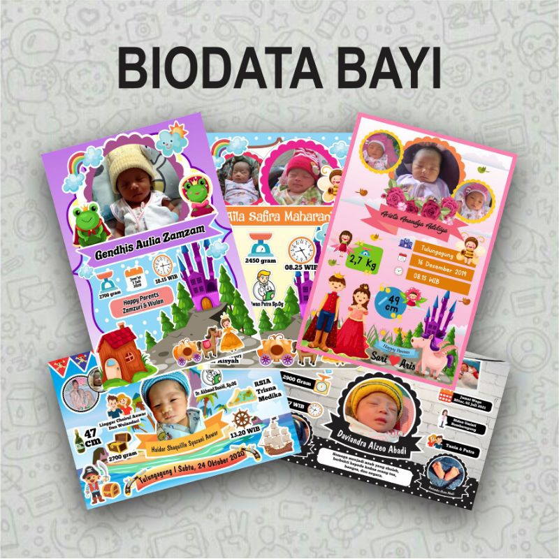 FOTO BIODATA BAYI DENGAN DESAIN UNIK UKURAN 10R/10RS