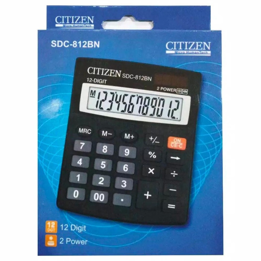 

KODE F96T Kalkulator 12 Digit Angka CITIZEN SDC 812 Calculator Digital