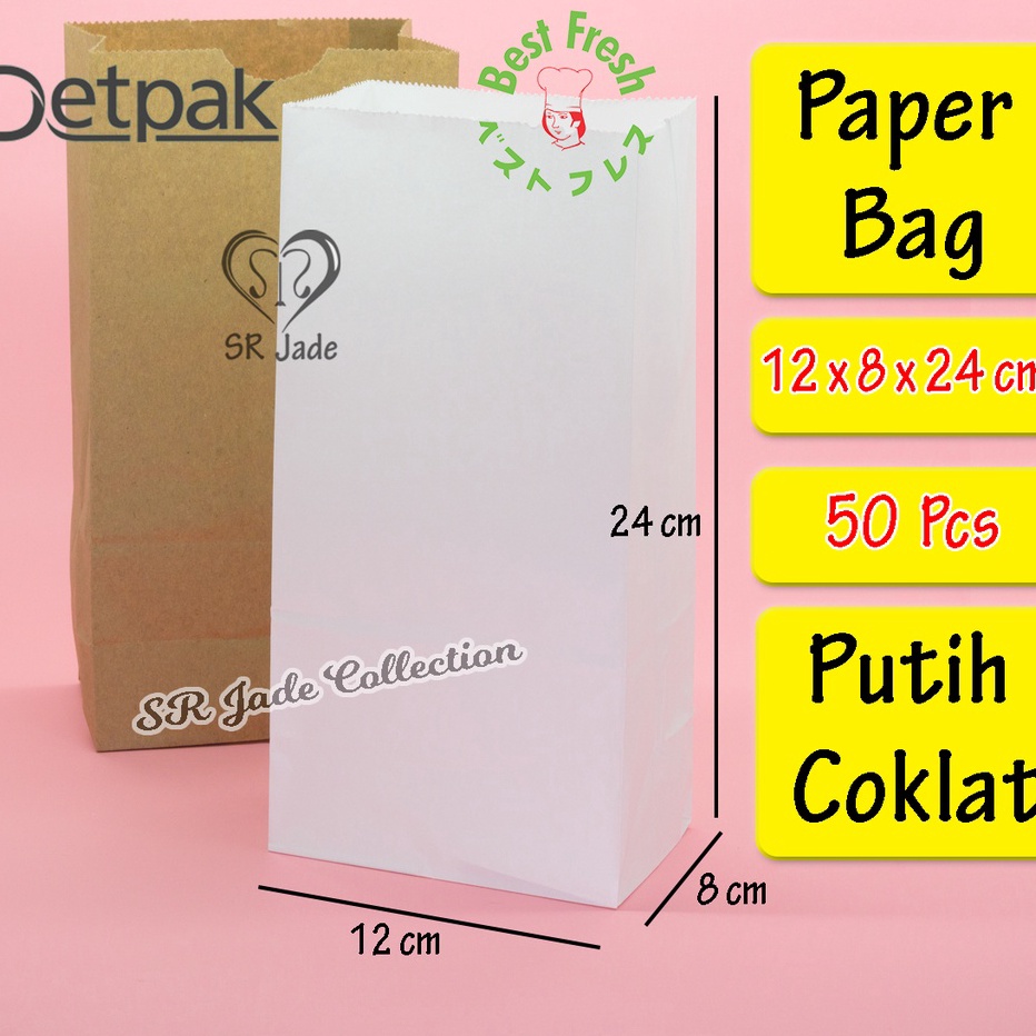 

KP8 5 Pcs Paper Bag Kantong Kes Kantong Roti Fried Chicken Snack Kantong Kemasan Detpak Fresh SR Jade