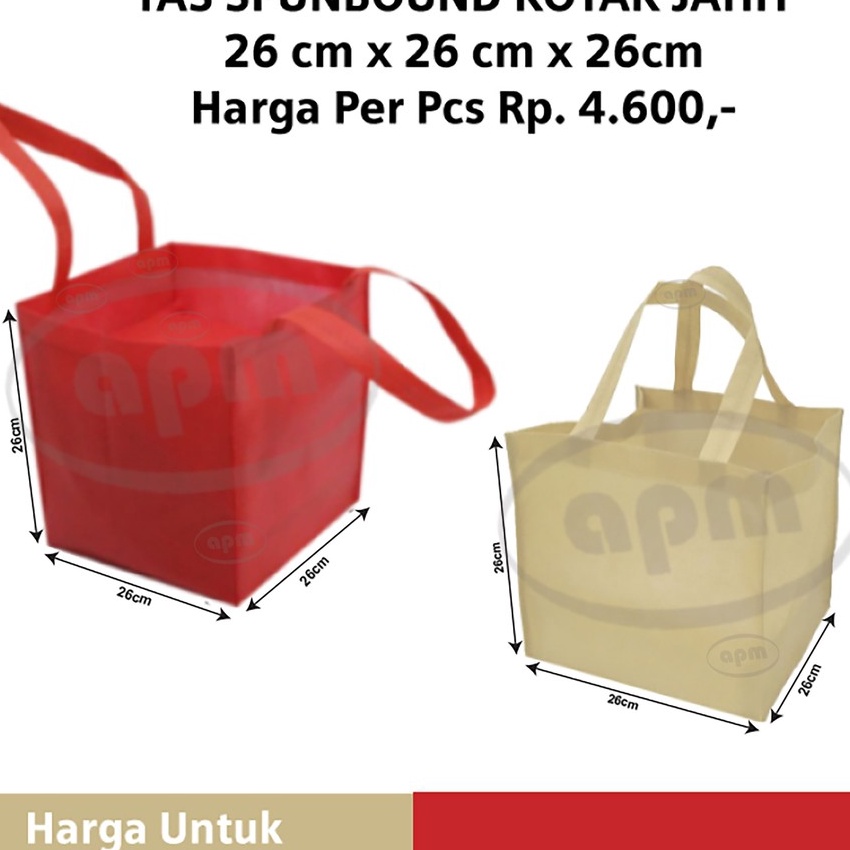 

Wah Tas Spunbond Jahit Ukuran 26x26x26