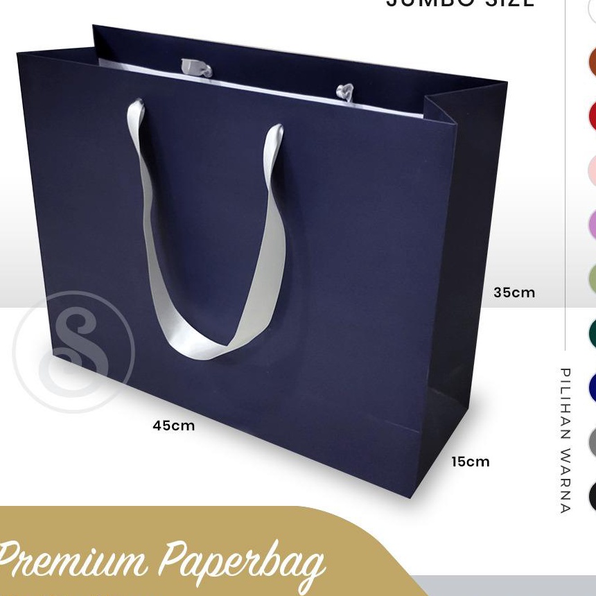

KP8 Premium Paper Bag Jumbo Kantong kado TEBAL uk P45 x L15 x T35 cm