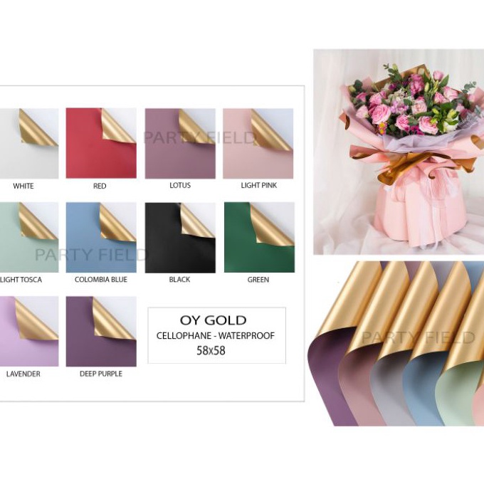 

KF7 1PAK2PCS OYGOLD kes bunga flower wrapping paper