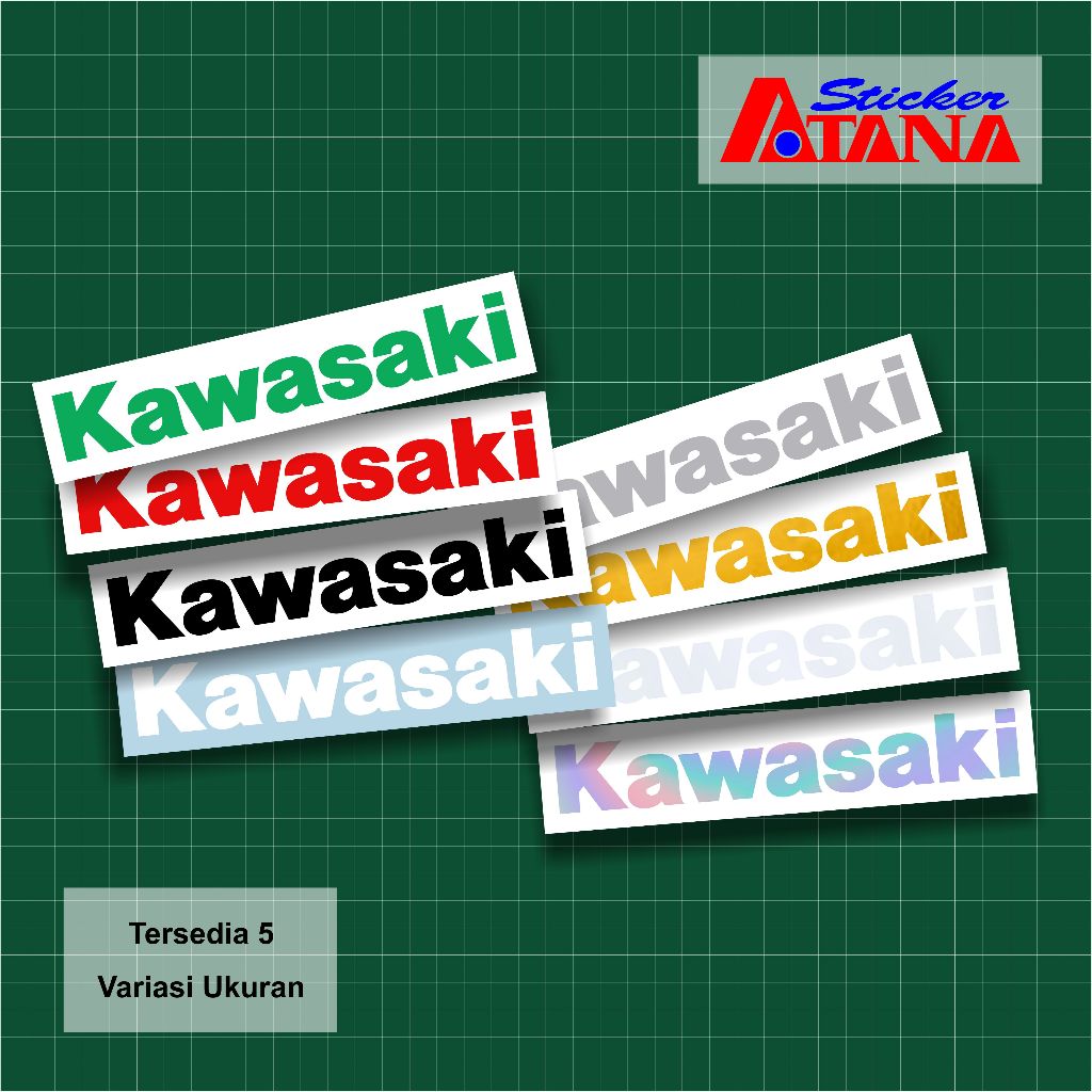 Stiker Cutting Kawasaki Emblem Logo Kecil Besar Ninja KLX W175 ZX-25R H2 H2R KX ZX Versys Vulcan Z12
