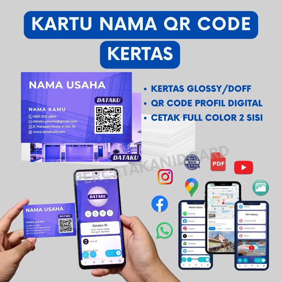 

Kartu Nama QR Code Kertas / Kartu Nama Digital