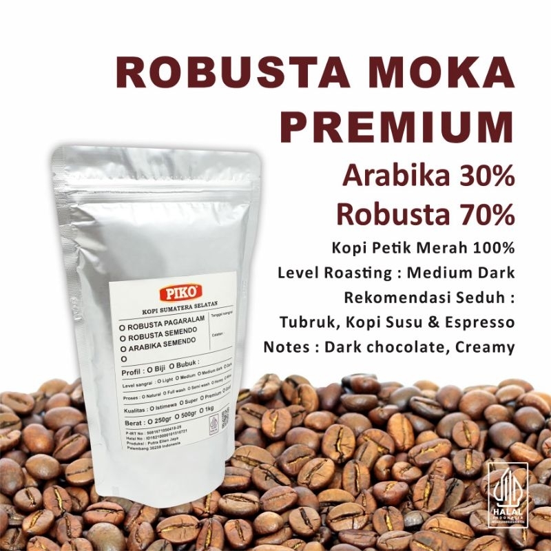 

Kopi Robusta Moka Premium 1Kg Semendo Espresso Blend Biji Kopi Bubuk